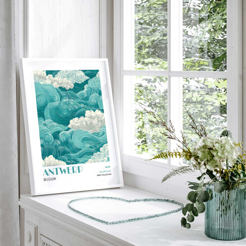 Antwerp Belgium modern abstract poster