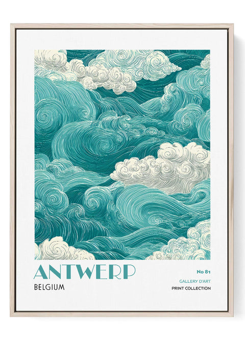 Antwerp abstract wave illustration art print