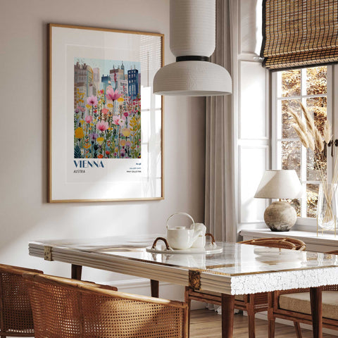 Architecture and flowers wall art Vienna decor