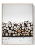 Stacked Winter Logs Poster – A Symphony of Textured Neutrals