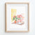 Artistic home interior scene with pink flowers and vintage window