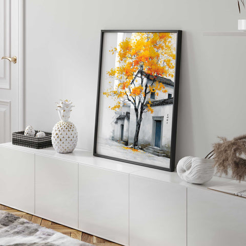 Asian minimal architecture art print