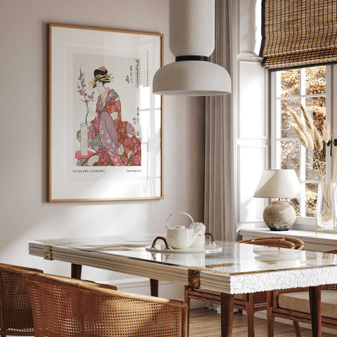 Asian wall art ukiyo-e woman illustration