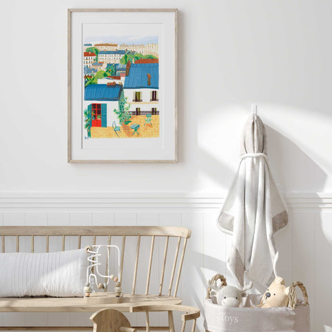 Authentic Parisian Art – Balcony & Plant Vignette
