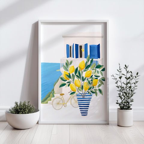 Authentic Terrace View – Handmade Lemon Tree Reproduction
