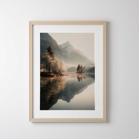 Autumn forest reflection wall art