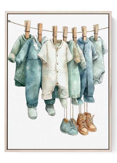 Baby clothes watercolor wall art print