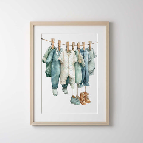 Baby shower gift watercolor wall art