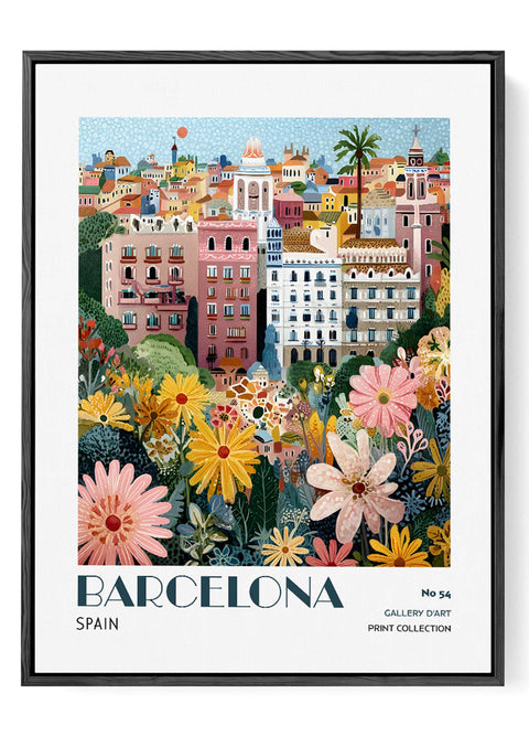 Barcelona floral poster Mediterranean home decor