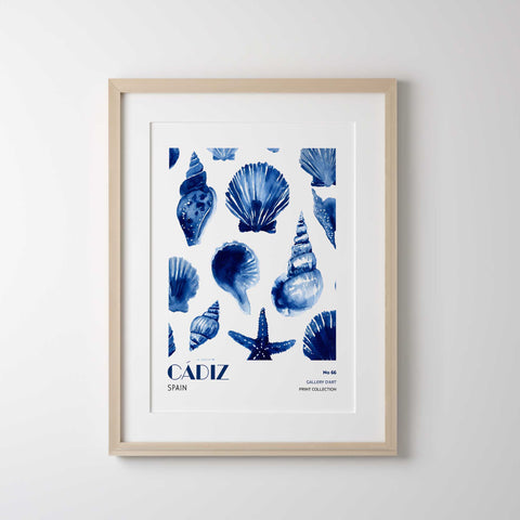 Beach house decor seashell watercolor artwork