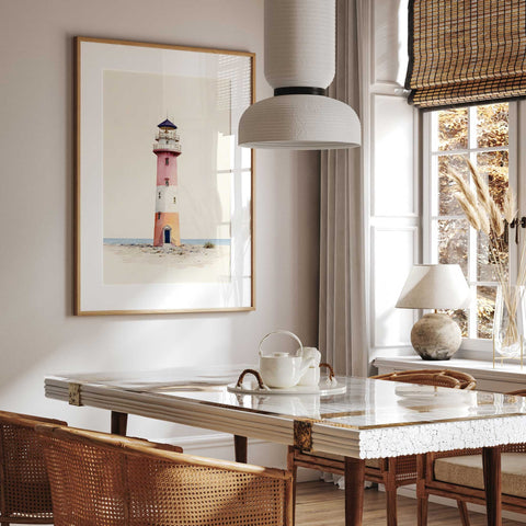 Beach house lighthouse wall art