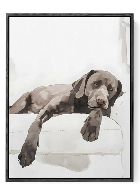 Beagle dog sleeping watercolor print