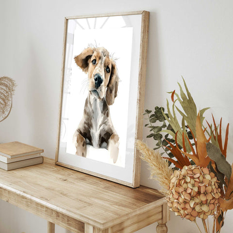 Beagle puppy illustration minimalist style