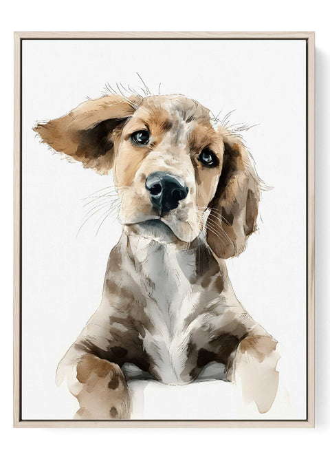 Beagle puppy watercolor wall art