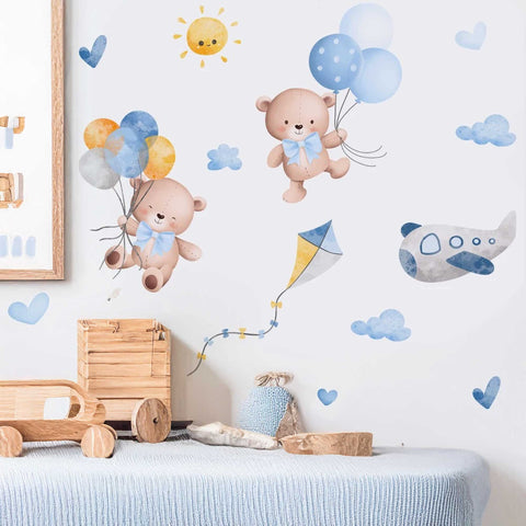 Bear With Balloons Wall Decal