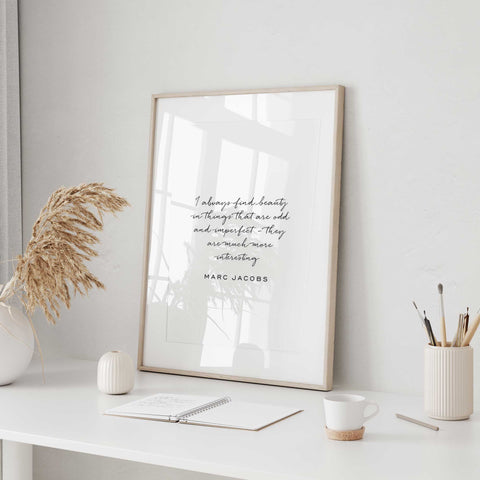 Beauty in Imperfection Quote - Elegant Inspirational Wall Art