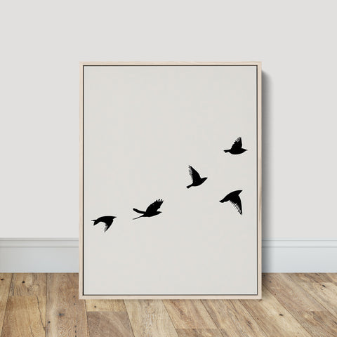 Minimalist Poster Birds Above – Artistic Canvas Wall Decor - oakposter