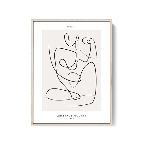 Black line abstract figure poster