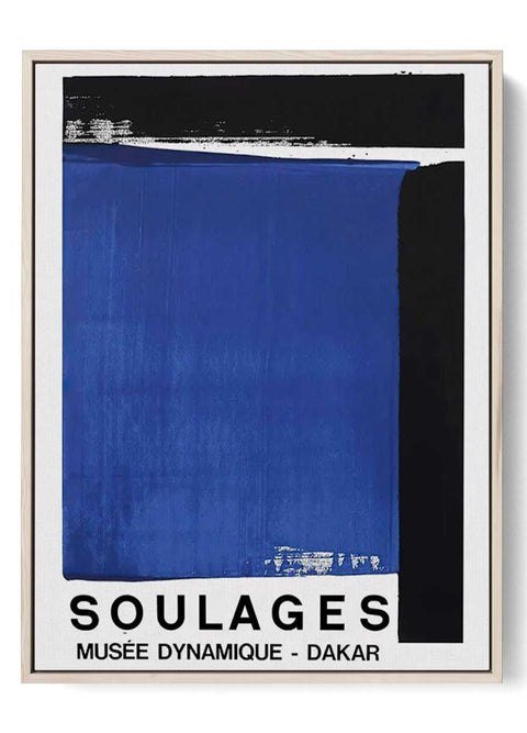 Deep Blue Soulages - Modern Exhibit Canvas Print