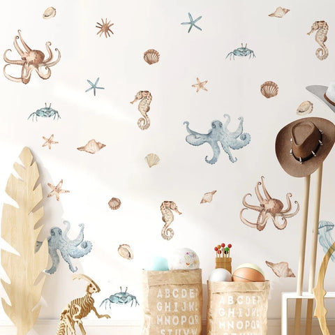Blue Octopus Wall Sticker