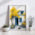 Blue door house with bright golden trees and cat