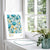 Blue floral wall decor Seoul art print poster