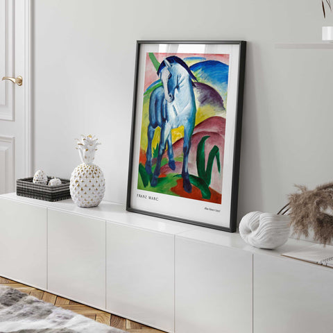 Blue horse abstract artwork print