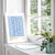 Blue striped wall art print with daisy flowers Istanbul