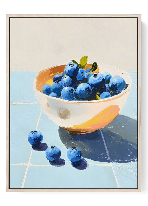 Blueberry wall art watercolor painting