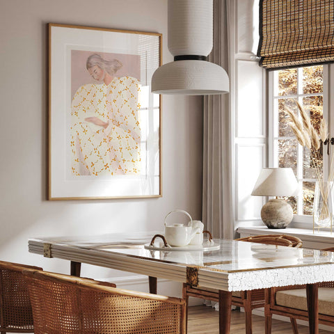 Blush and cream wall art poster