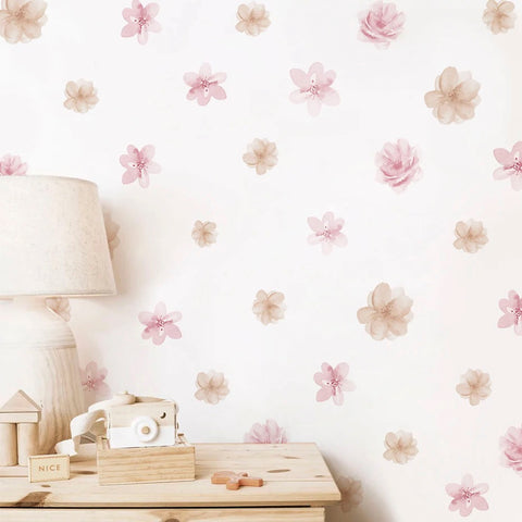 Blush pink flower decals