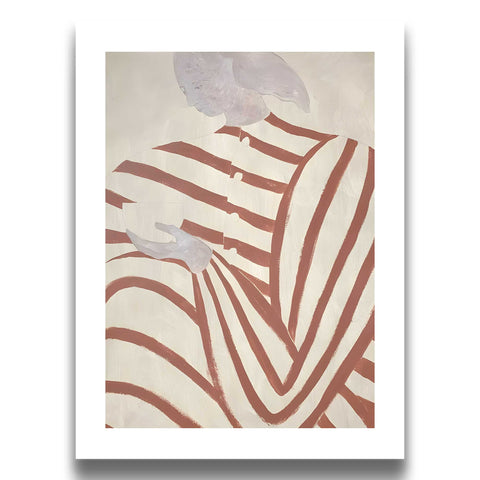 Boho abstract striped figure decor print