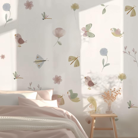 Boho pink butterfly wall stickers

