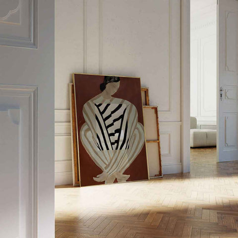 Bold and stylish woman art poster for a modern minimalist home interior.