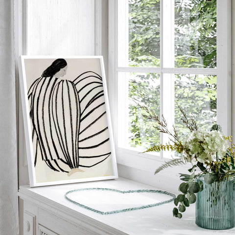 Bold monochrome striped artwork