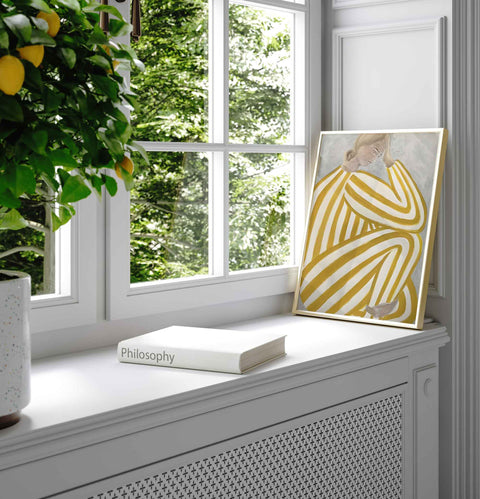 Bold stripe feminine silhouette print