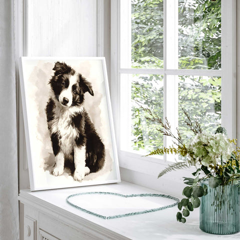 Border Collie art print for home decor