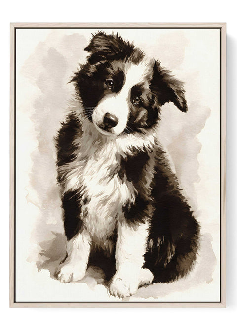 Border Collie watercolor wall art print