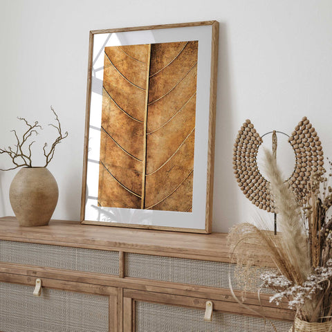 Botanical Elegance on Canvas - Textured Leaf Wall Art