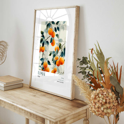 Botanical fruit print Lima home wall decor