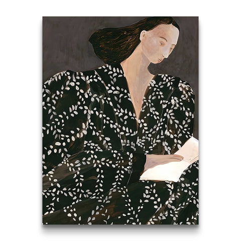 Botanical pattern modern portrait art