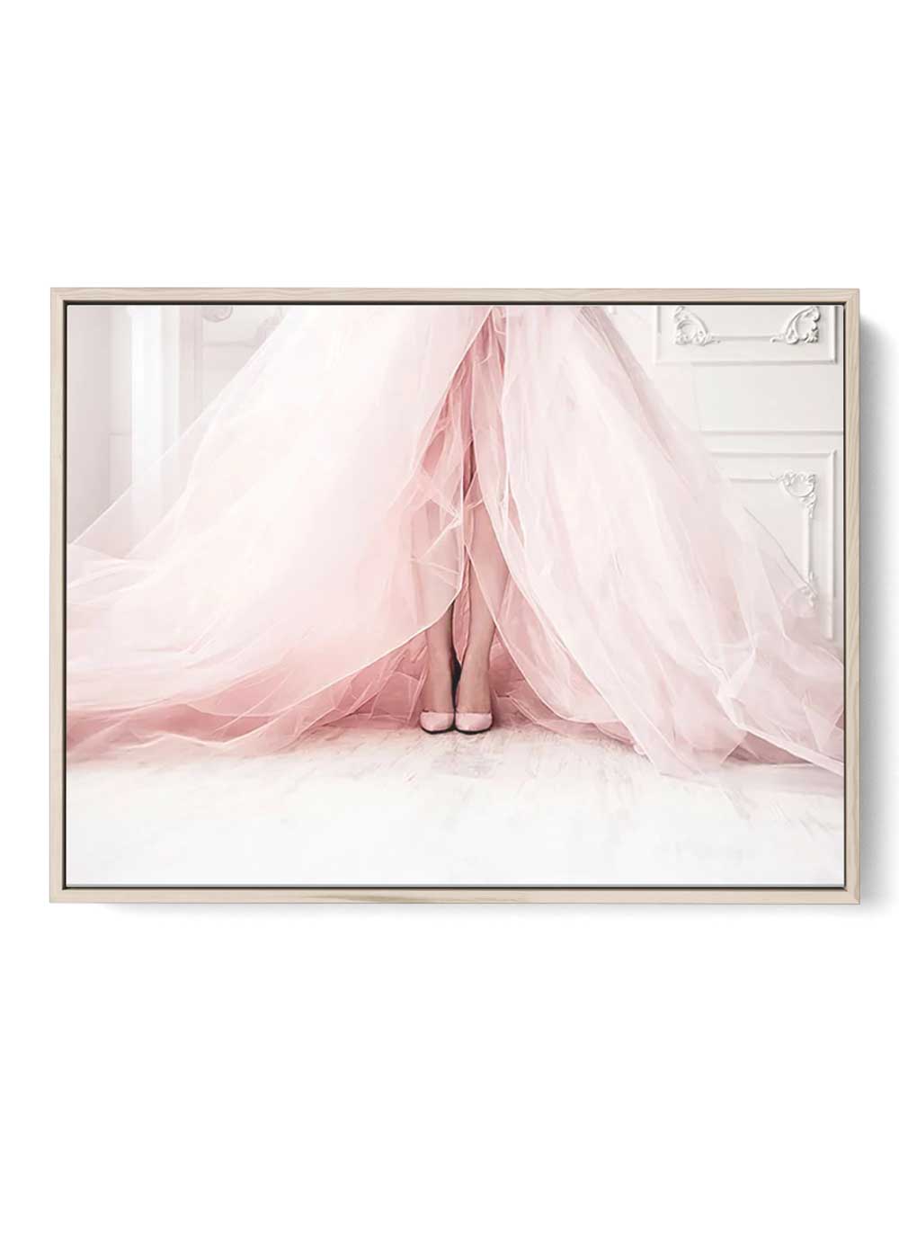 Romantic Bridal Poster - Pink Tulle and Heels Canvas Art
