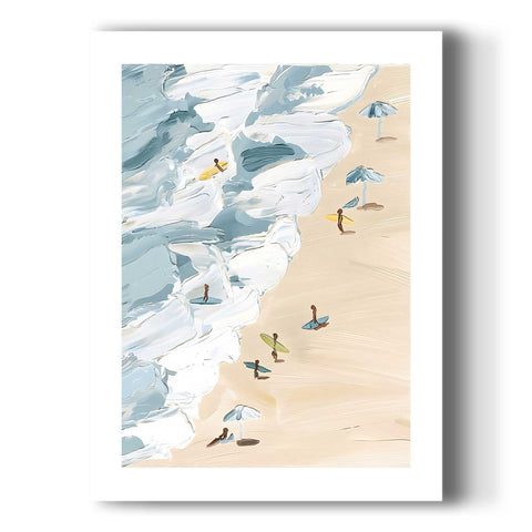 Bright and cheerful coastal-themed art poster for a modern home interior.