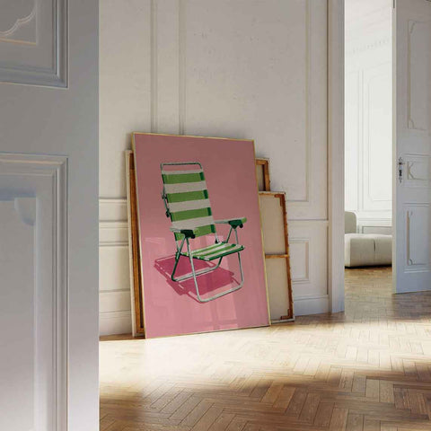 Bright and cheerful ocean-themed art poster for a modern home interior.