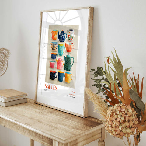 Bright kitchen print Naples art Mediterranean colors