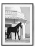 Brown Horse Architectural Portrait Print – Elegant Equestrian Wall Art