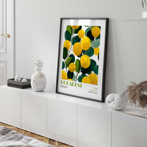 Budapest floral illustration modern wall art print