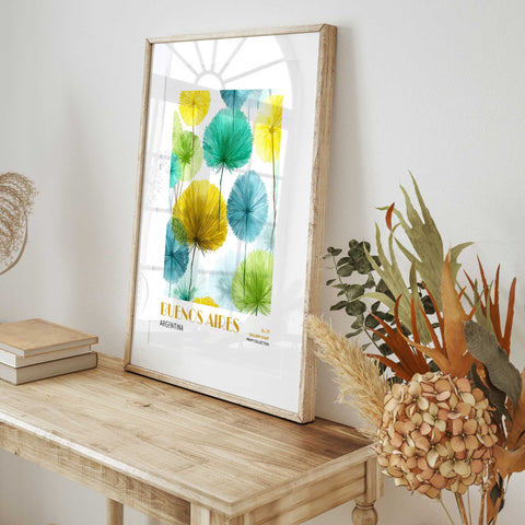 Buenos Aires floral poster Argentina wall artwork