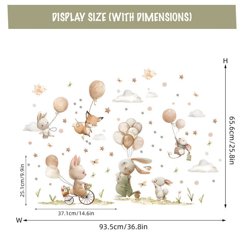 Cartoon Bunny Rabbit Wall Decals