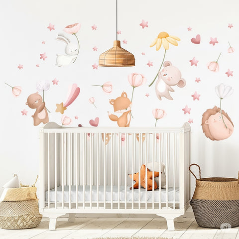 Bunny and Hedgehog Wall Decals